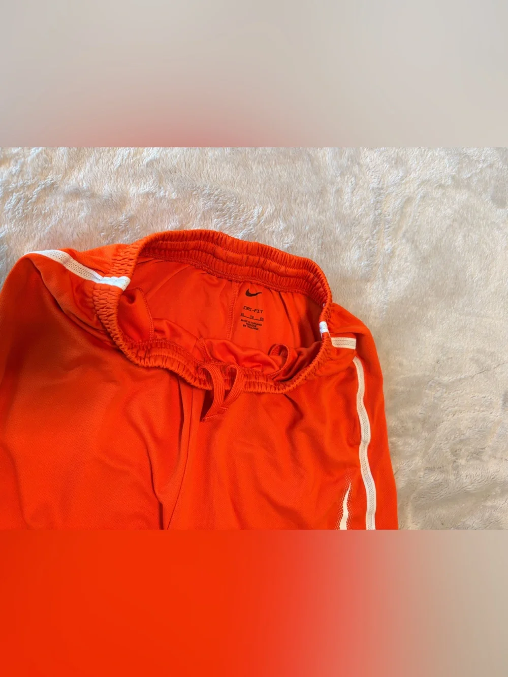 Nike Orange Kids' Athletic Shorts with White Swoosh